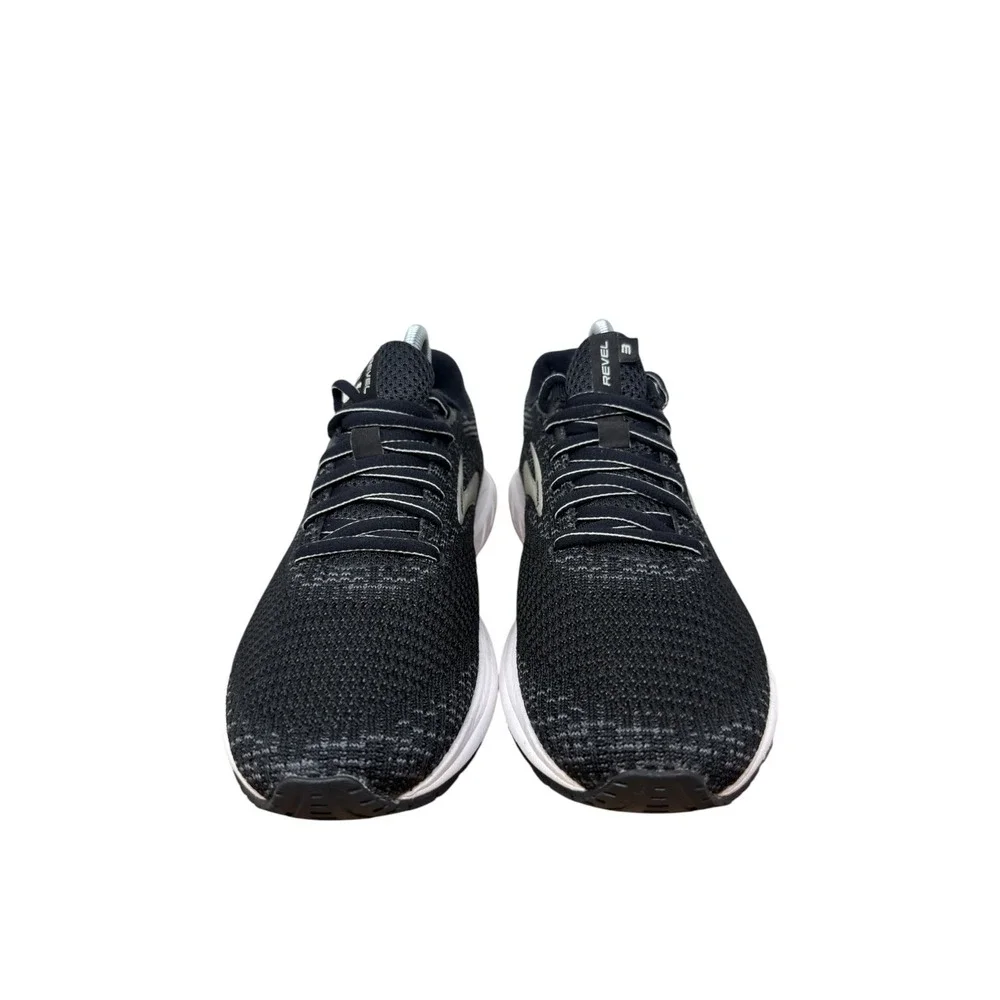 Brooks Revel 3 Running Shoes Womens 9.5 Black White Knit Sneakers 1203021B012